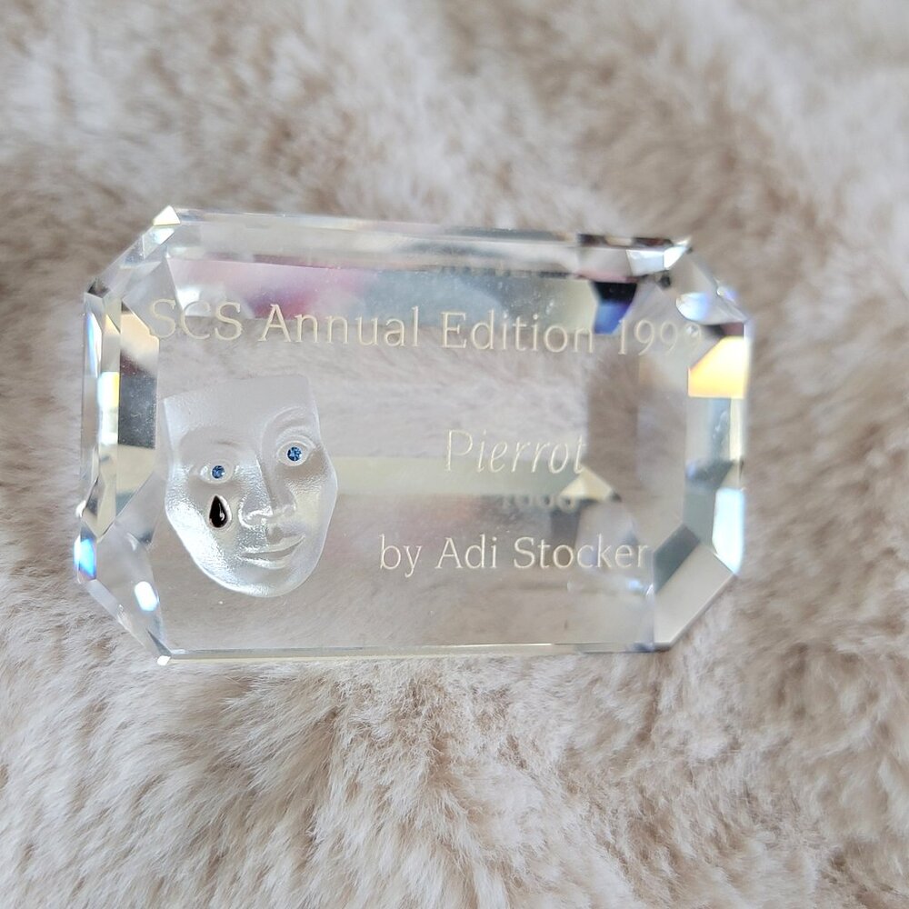 1999 SWAROVSKI SCS ANNUAL ADI STOCKER PIERROT PLAQUE ~ MINT